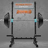 Squat Rack Multi-Funktions Barbell Rack Höhenverstellbarer Hantelständer für Sportstudio Zuhause Gewichtheben Bankdrücken Dip-Station Tragbare Krafttraining Kurzhantelablage - 7