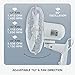 Hurricane Supreme 12” Portable Oscillating Wall Mount Fan, Space Saving, Powerful, and Quiet 3 Speed Airflow, Adjustable Tilt for Home and Workshop