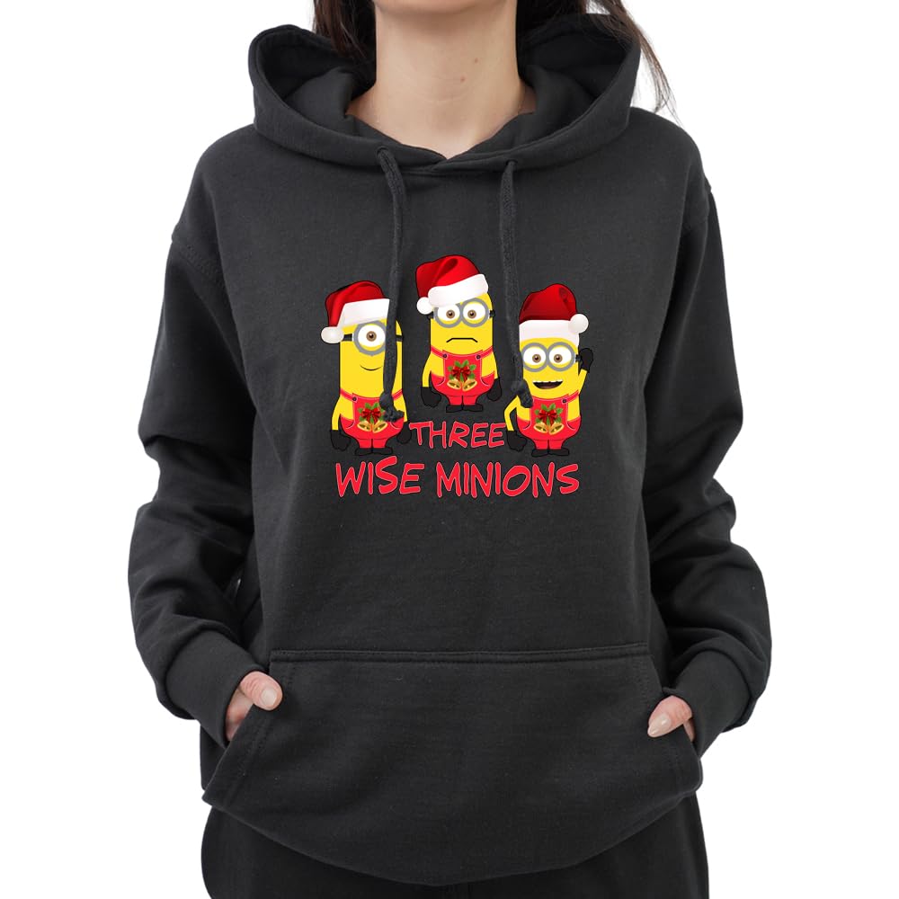 Graphic Impact Funny Inspired Parody Funky Ugly Christmas Theme Ugly Xmas Hoodie Xmas Adults Unisex Hooded Christmas Jumper (Black, XXLarge)