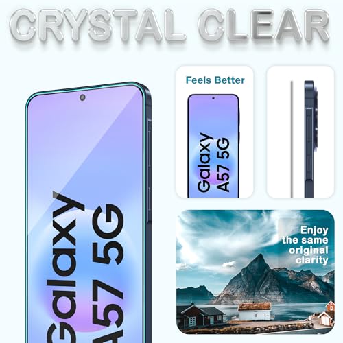 Image of ArmourPro Tempered Glass for Samsung Galaxy A57 / Samsung A37-9H Screen Protector with Black Border, Anti Scratch, Edge-to-Edge Coverage, HD Clarity, Smooth Touch, Case Friendly | Black