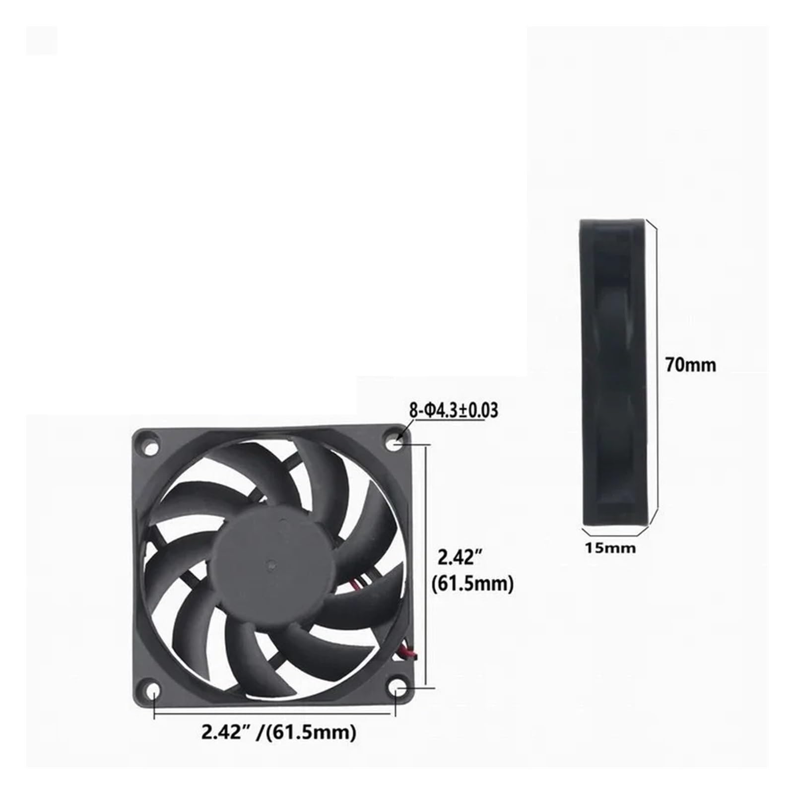10 sztuk 70MM 2Pin 12V DC bezszczotkowy wentylator chłodnicy