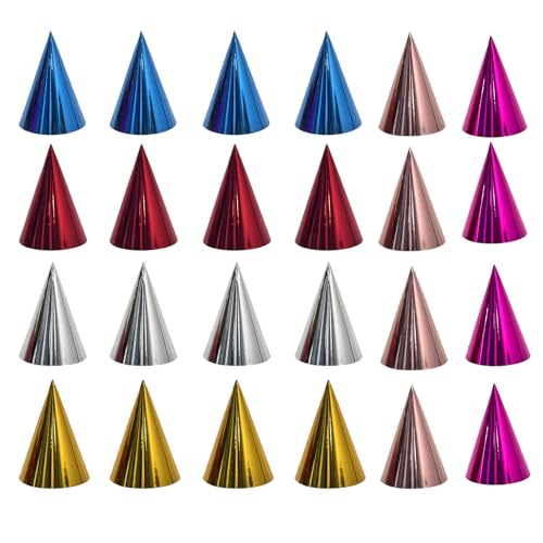 MXHBSTP 24 Pcs Colorful Party Hats,Party Hats for Kids,Birthday Hats,6 Bright Colors,Suitable for Birthday Parties, Holiday Celebrations and Family Gatherings