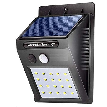 DARKZONEPlastic Hammer 20 LED Bright Outdoor Solar Lights with Motion Sensor for Home and Garden |Standard | Black