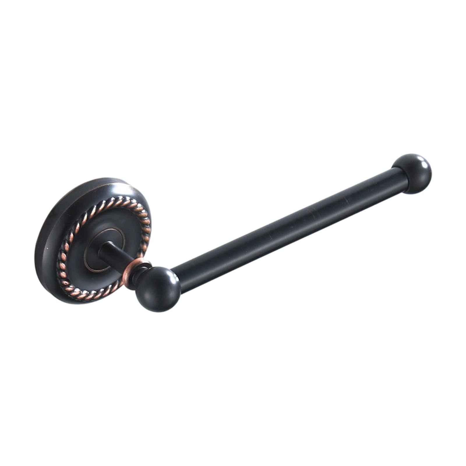 Cazstyk Black Stylish Functional Twisted Base Tissue Holder Copper Paper Roll Holder For Wall Mounting In Wet Areas Like Bathroom Rusts Proof