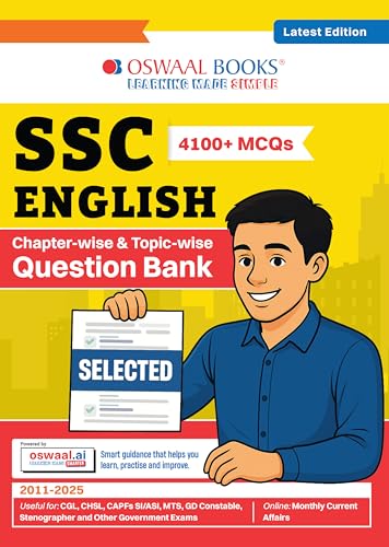Image of Oswaal SSC General English 15 Years Question Bank | 4100+ MCQs Tier-1 Chapter-wise & Topic-wise | SSC CGL, CHSL, MTS, CPO | Previous Years 2011-2025 | For 2026 Exam