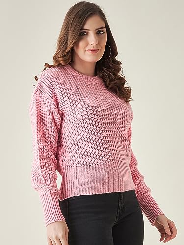 Image of Modeve Solid Round Neck Casual Women Sweater||Winterwear||