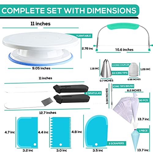 RFAQK 64 Pcs Cake decorating supplies kit with Cake TurntableCake