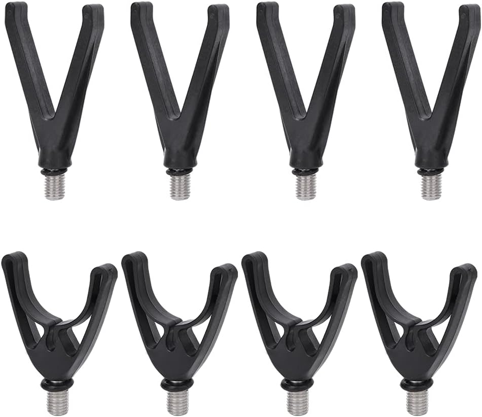 釣り竿置き 8個 M3/8 柔軟なプラスチック鯉釣り竿サポート Uヘッド グリッパー アラームホルダー Vヘッド 魚竿ブラケットアク