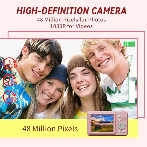 Macchina Fotografica Digitale Fhd 1080P, Scheda Memoria 32GB, Zoom 16X, Fotocamera Digitale Portatile Con Batteria 1300Mah, Schermo 2,4Pollici E Macchina Fotocamera Bambini (Regalo Natale Bambini). - 2