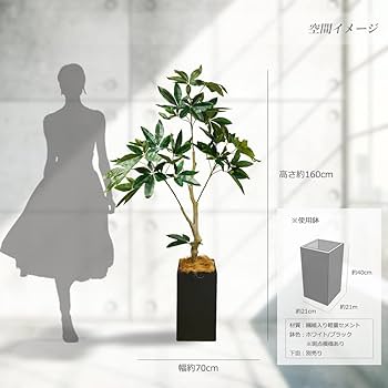 Amazon｜パキラ 160㎝ 人工観葉植物 フェイクグリーン 観葉植物