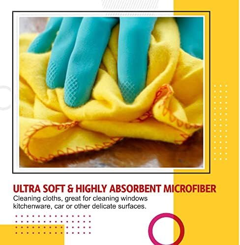 Yellow Dusters For Cleaning Cotton Duster Kitchen Soft Dusting Cloths For Clean Glass Motorbike Car Window Polishing Towel Traditional Household Rags Multi Purpose Cleaner Cloth 11 x 13" (Pack Of 10)