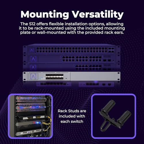 Image of Alta Labs S12 | 12-Port SFP+ Distribution Switch | 1, 2.5, 5, or 10 Gbps per Port | VLAN Stacking | Egress /Ingress Rate Limiting | IGMP Snooping | Bluetooth Setup & Cloud Management | Rack /Wall Mount