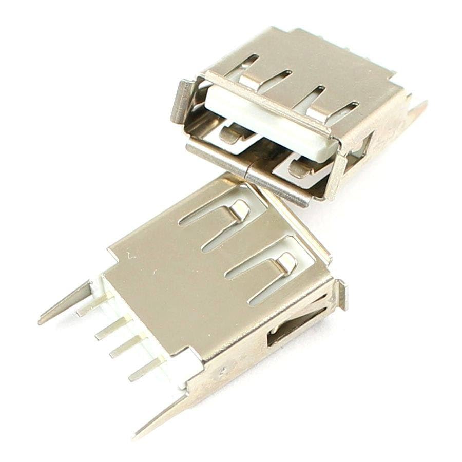 Generic 100 Pcs USB Female Type A 4 Pin DIP Socket Connector 15.0