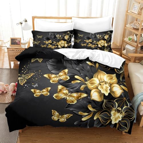 Linge de lit 3D effet microfibre éclair housse de couette super douce King - 3