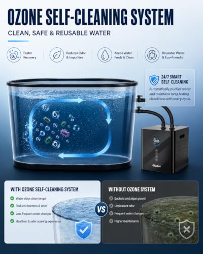 Image of Ice Bath Chiller for Cold Plunge Tubs, 1 /3HP 330W Glydea Cold Plunge Water Chiller with Built-in Ozone Function, 24 /7 Water Flow, Dual Filtration, Upgraded Hose and Pump, Large LED Color Display