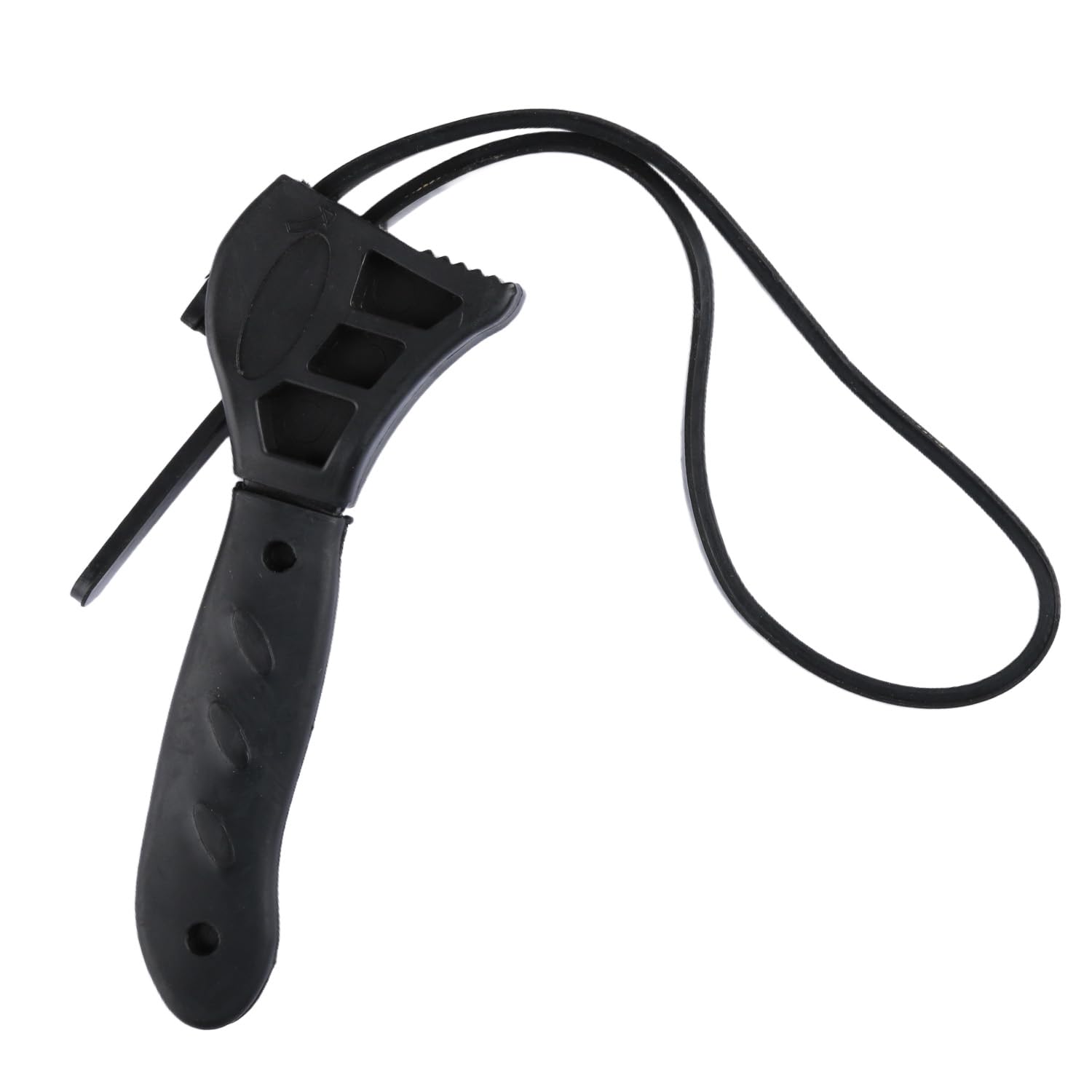 wellrun Rubber Strap Wrench,Adjustable Oil Filter Wrench,Portable Pipe Spanner for Mechanics,Plumbers,Jar Opener,Water Filter(Black)
