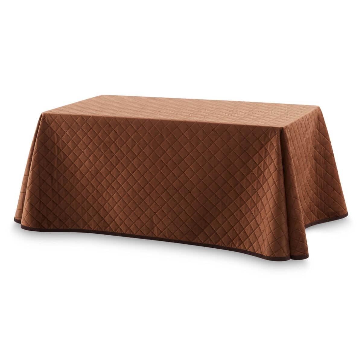 Jupe de table en velours pour repas de famille nappe rectangulaire marron