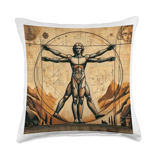 The Vitruvian Man Throw Pillow