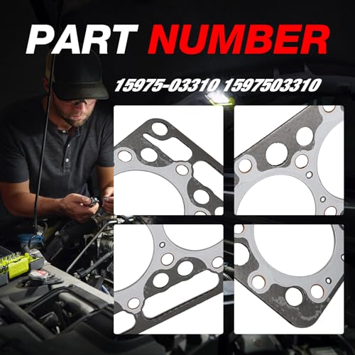 Image of D750 D750-B Cylinder Head Gasket Replacement for Kubota B5200D B5200E B7100 B7100HST-DT B7100HST-E B7100HST-II-DT Tractor Replaces 1597503310