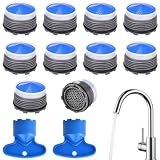 Touosy 10 Stück 18.5mm Wasserhahn Sieb Inklusive 2 Schraubenschlüssel Strahlregler Schützt vor Spritzwasser Einfache Montage Perlatoren für Wasserhähne für Bad Küche Garten Wohnung Hotel
