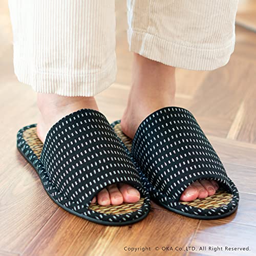 OKA Tatami Slippers, Made in Japan (Grass & Root, Japanese)2