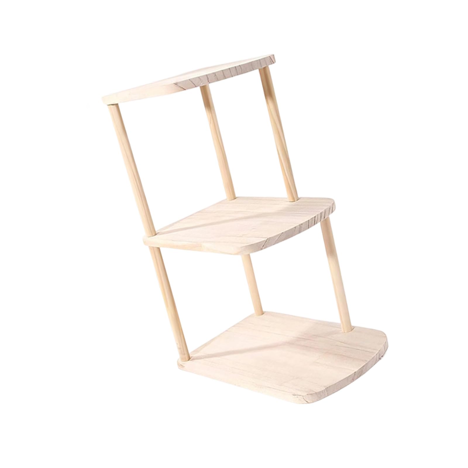 Nvoqilin Wood Color Sturdy Wood Right Triangle Rack With 42Cm Height Optimizes Vertical Space In Any Room Space Saving Wooden Shelf Corner Shelf