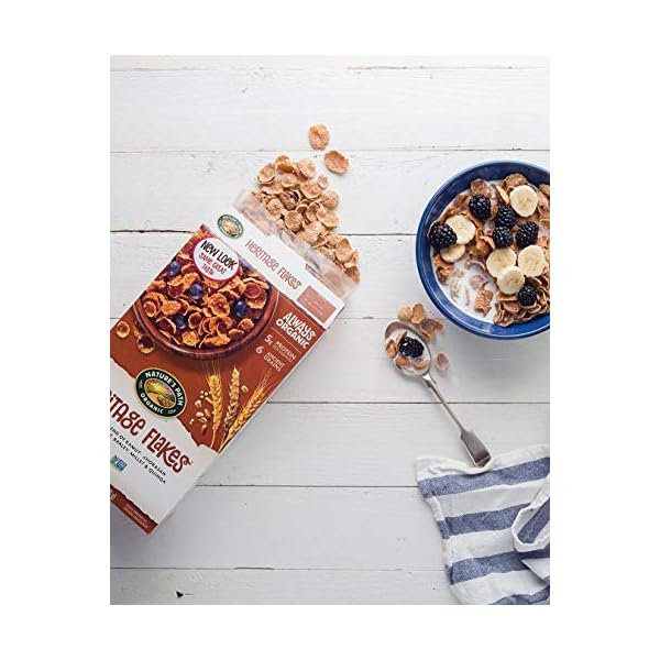 Natures-Path-Organic-Heritage-Flakes-Cereal-2-Lbs-Earth-Friendly-Package-Pack-of-6-Non-GMO-6-Ancient-Grains-Low-Sugar-High-Fiber-5g-Plant-Based-Protein Nature's Path Organic Heritage Flakes Cereal, 2 Lbs. Earth Friendly Package (Pack of 6)