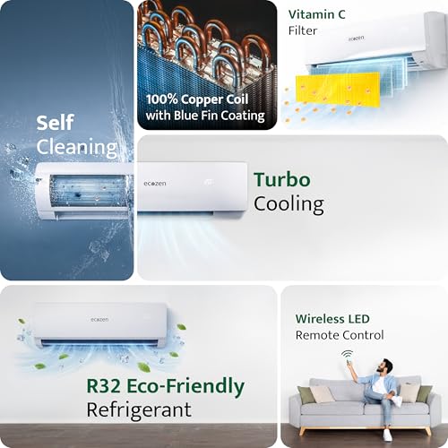 Image of Ecozen Smart Air Conditioner - 1.5 Ton Inverter AC with Intelligent Cooling and Smartphone App Control (Classic) - IDU-WSAC18310XE52VMA, ODU-WSAC18310XE52VMA