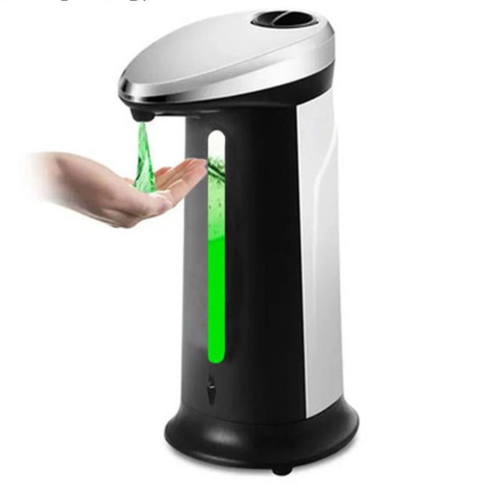 Distributeur savon automatique induction sans contact 400ml noir pour évier et lavabo
