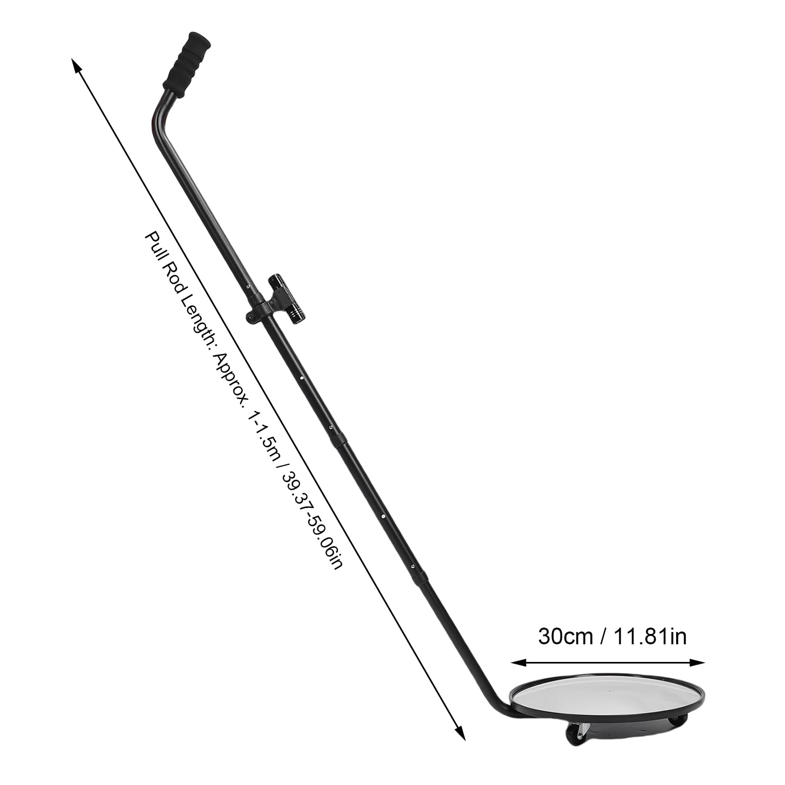 Annadue Lusterko do Inspekcji Pod Autem 30cm, Wypukłe, z 3 Kółkami, do