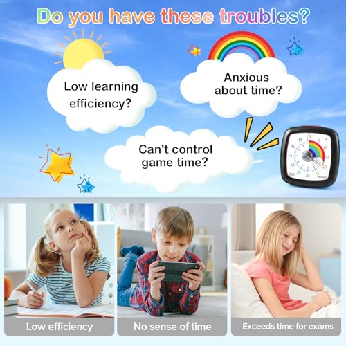 Secura 60-Minute Visual Timer, Silent Study Timer for Kids and Adults - Image 5