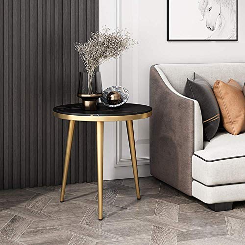 Table basse ronde en ardoise blanche compacte pour petits espaces - 5