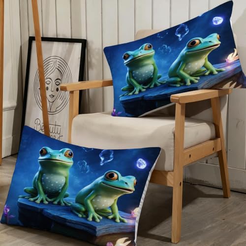 Parure de couette 220x240 grenouille bleue grand confort sans décoloration au lavage