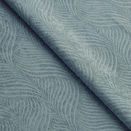 Superior Waverly Blackout Curtain Set Of 2, Thermal Insulated Panel Pair With Grommet Top Header, Beautiful Embossed Wave Room Darkening Drapes, Available In 4 Lengths - Teal, 52”X96” Each #TOP3
