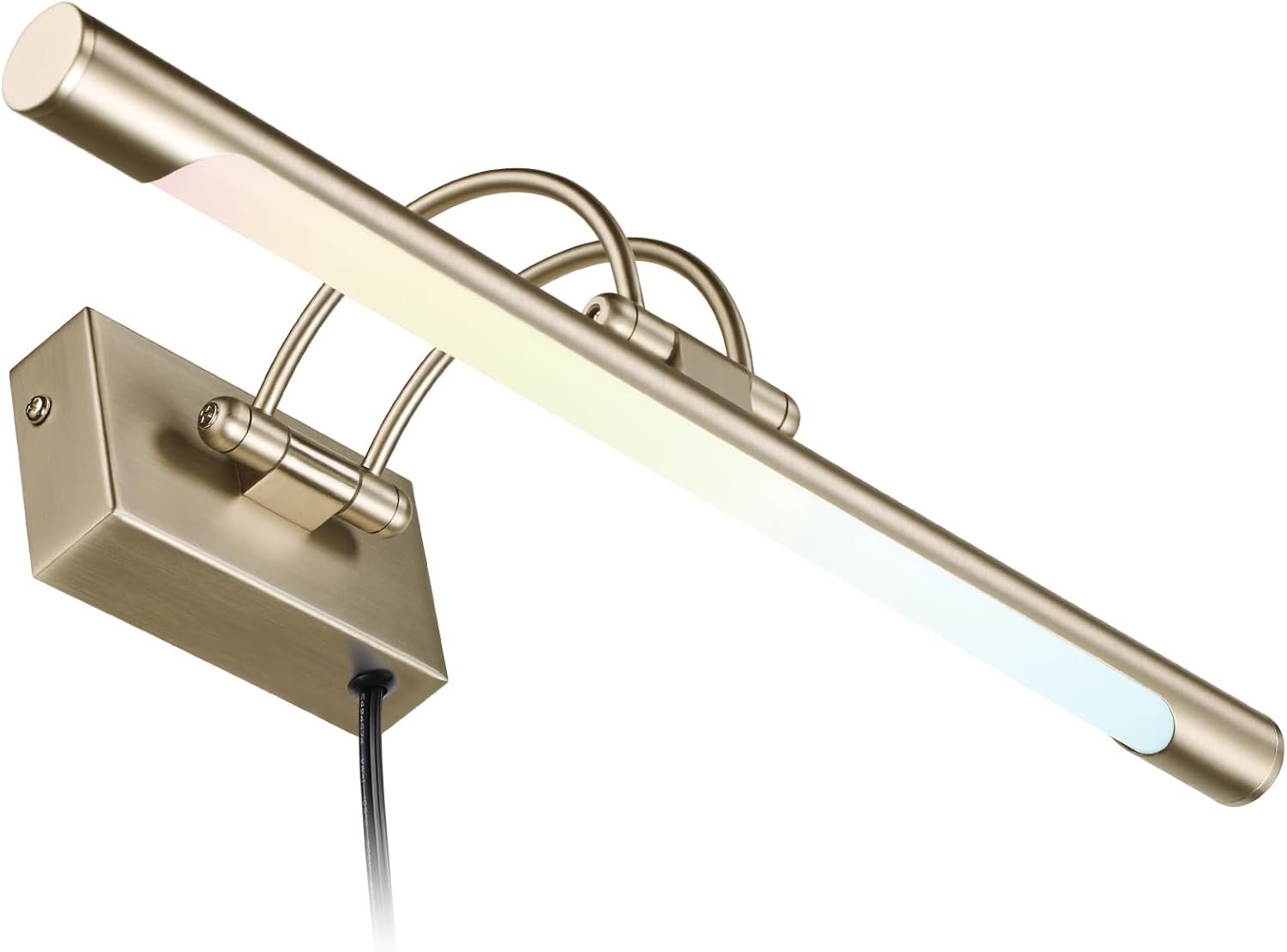 LEONLITE 3CCT Dimmable LED Picture Light CRI90+ Swivel Antique Brass for Wall Art Paintings Plug-in Hardwired