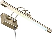 LEONLITE 3CCT Dimmable LED Picture Light CRI90+ Swivel Antique Brass for Wall Art Paintings Plug-in Hardwired