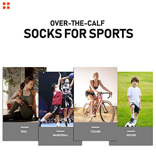 Meias Esportivas, Andoer Almofada de futebol meias sobre a panturrilha aderência antiderrapante para