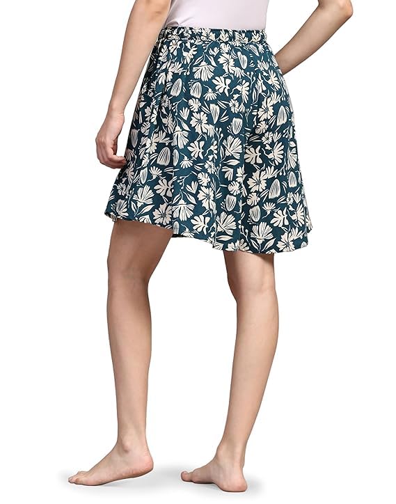 Image of B STORIES Women's Viscose Printed Lounge Culotte Shorts (Pack of 2)