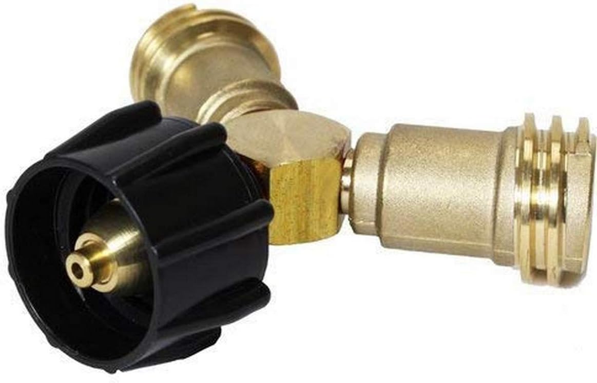 Gas ONE Propane Y-Splitter Tee Solid Brass with 1-Male QCC and 2-Female QCC for BBQ Grill, Heater, Propane appliances