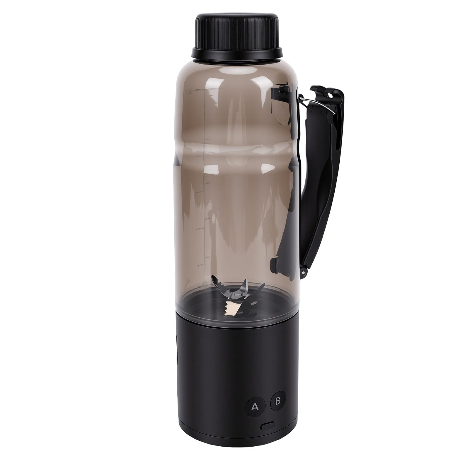 Batidora Portátil 600ml, Vaso para Batidos Recargable por USB con Batería de 6000mAh y Sello Impermeable, para Smoothies y Trituración de Hielo Fruta Congelada (BLACK)