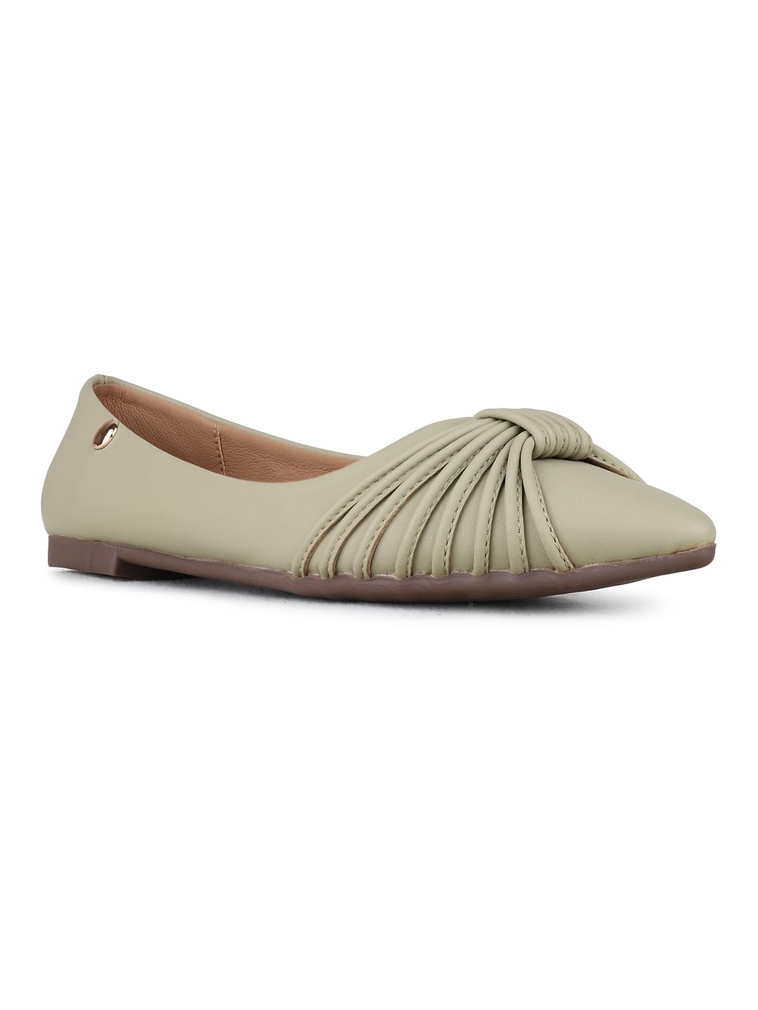 Womens Green Casual Solid Pointed Toe Ballerinas-image-40