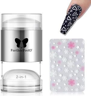 Jelly Silicone Nail Art Stamper, 2-in-1 Detachable Nail Stamping Tool with Scraper for Gel Polish & French Tips, Manicure Salon Supplies, Sello de Silicona para Uñas (2-in-1 Silver)