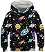 Ocean Plus Niño Estampado Animal Gatito Sudaderas con Capucha Universo Galaxia Niñas Sudadera (S (Altura: 125-130cm), Cohetes y Naves espaciales)