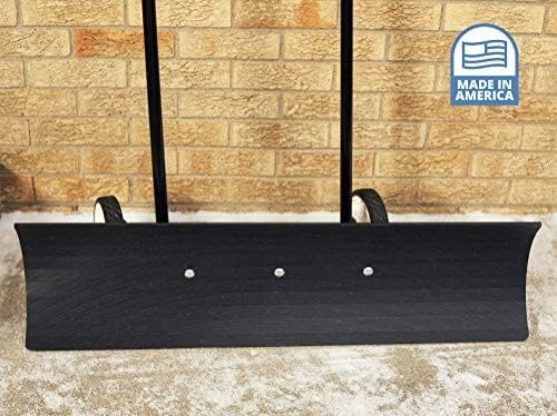 Image of Snowcaster 70SNC 36-inch Bi-Directional Wheeled Snow Shovel Pusher and Barn Shovel, 10.5 inch x 36 inch, Black