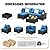 JOYURE 5 Pieces Patio Furniture Set All-Weather Outdoor Wicker Sectional Conversation Sofa Rattan Patio Seating Sofa with Cushion and Glass Table for Porch Poolside,Peacock Blue