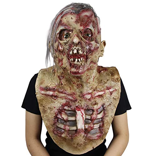 Halloween Novelty Horror helmet, Costume Party Scary Terrible helmet Dead Prop Red
