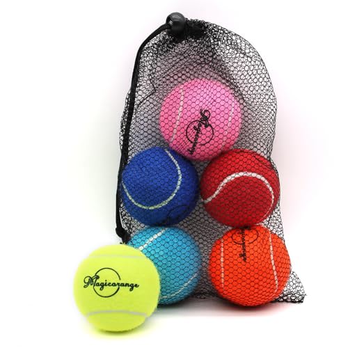 Magicorange Tennis Balls, 6 Pack Advanced Training Tennis Balls Practice Balls, Pet Dog Playing Balls, Come with Mesh Bag for Easy Transport, Good for Beginner Training Ball (Multicolor)