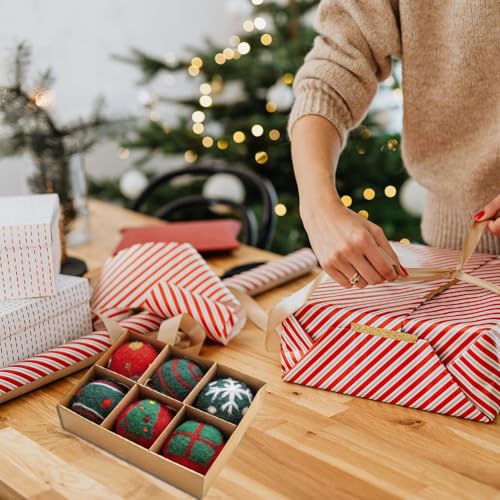 Boules de Noël en feutrine lot de 6 idéal cadeau de fêtes - 7