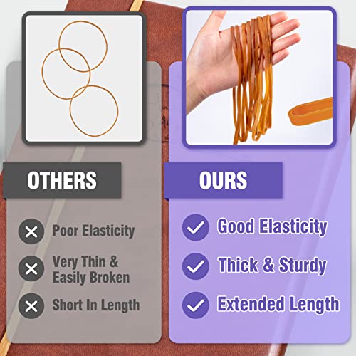 Image of 60Pcs 7.5 inchL x 0.16 inchW Large Thick Rubber Bands, Office Supplies | Multi-Function, Super Size, Heavy Duty, Latex Rubber Elastic Band, Tie-Up Garbage Bag, Notebook File Packing Moving