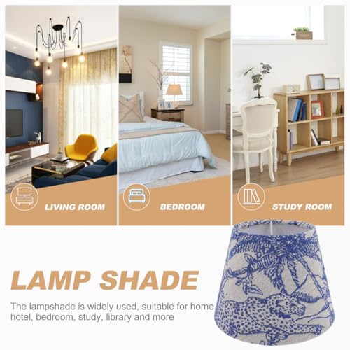 Image of UKCOCO Drum Lamp Shade, 6.6 x 6.6 x 5 inch Mini Embroidered Fabric Lampshade Rain Forest Printed Small Lamp Shade Tablelamps Conical for E27 /E14 (Random Rain Forest Animals or Plants Patterns)